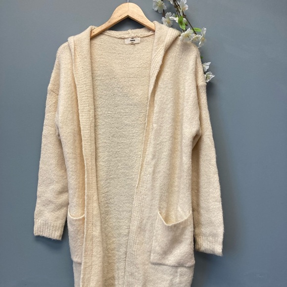 Entro Women’s Sweater Beige Long Cardigan Pockets Hood Size Small[N] - Picture 1 of 6